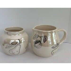 BATH & BODY WORKS At Home VINTAGE 90's Holiday Pottery Creamer & Sugar Set